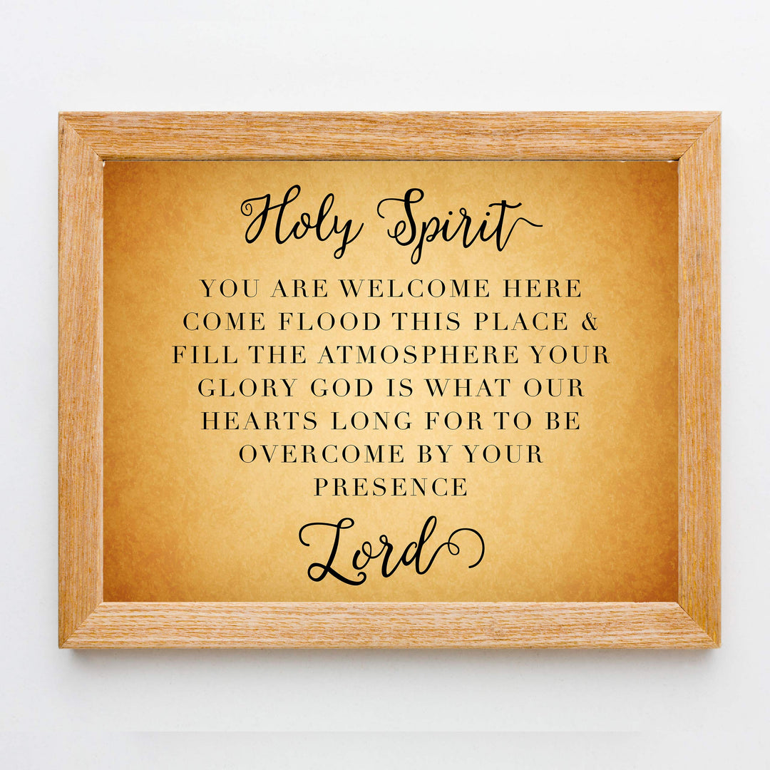Holy Spirit-You Are Welcome Here Song Lyrics Wall Art-14 x 11" Christian Worship Music Print-Ready to Frame. Inspirational Home-Office-Studio-Dorm Decor. Perfect Farmhouse-Welcome Sign! Great Gift!