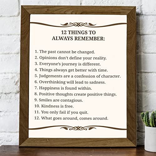 "12 Things To Always Remember"- Inspirational Wall Art- 8 x 10"