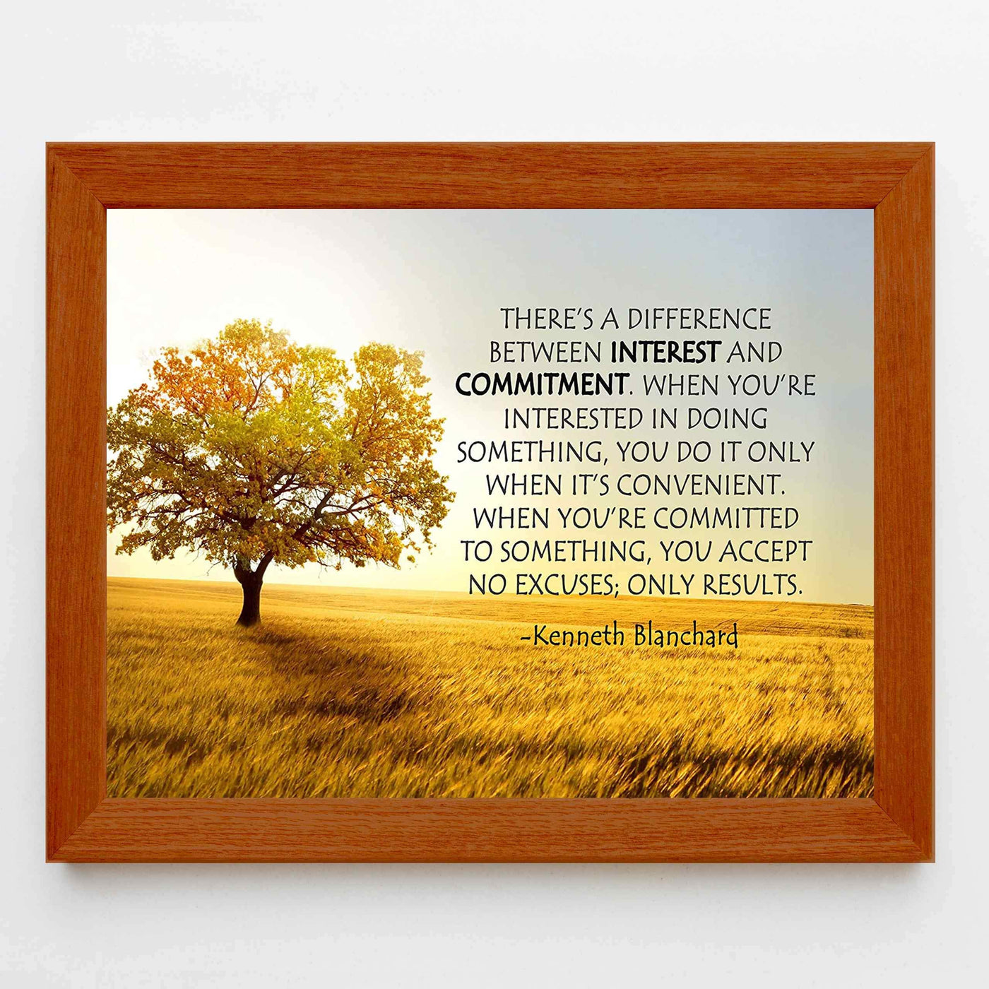 Difference Between Interest and Commitment Motivational Quotes Wall Art -10 x 8" Inspirational Poster Print-Ready to Frame. Modern Typographic Design. Perfect Home-School-Office-Desk D?cor!