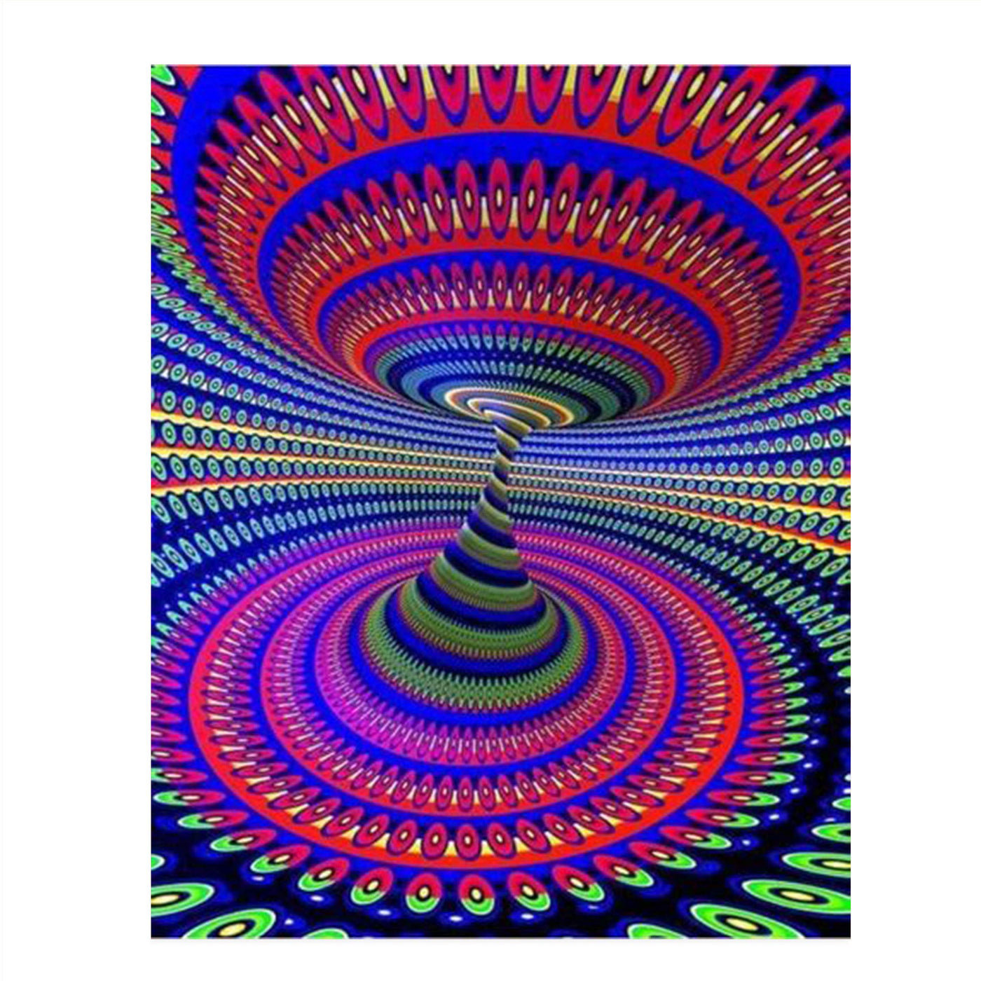 Psychedelic Spirals Up & Down- Optical Illusion Print. 8 x 10"- Abstract Wall Art-Ready to Frame. Modern Home-Studio-Office-Dorm D?cor. Very Trippy & Cool Gift for Illusion Art Fans.