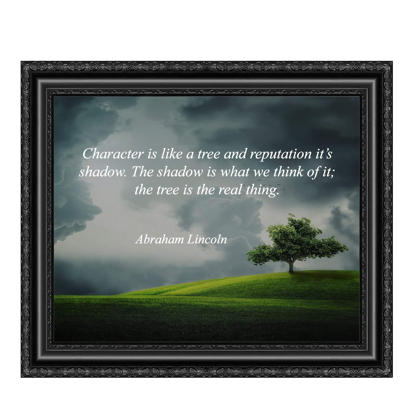 Abraham Lincoln Quotes-"Character Is Like a Tree"-Motivational Wall Art-8 x 10" Inspirational Typographic Photo Print-Ready to Frame. Home-Office-Cave-Patriotic Decor. Perfect Library-Classroom Sign!