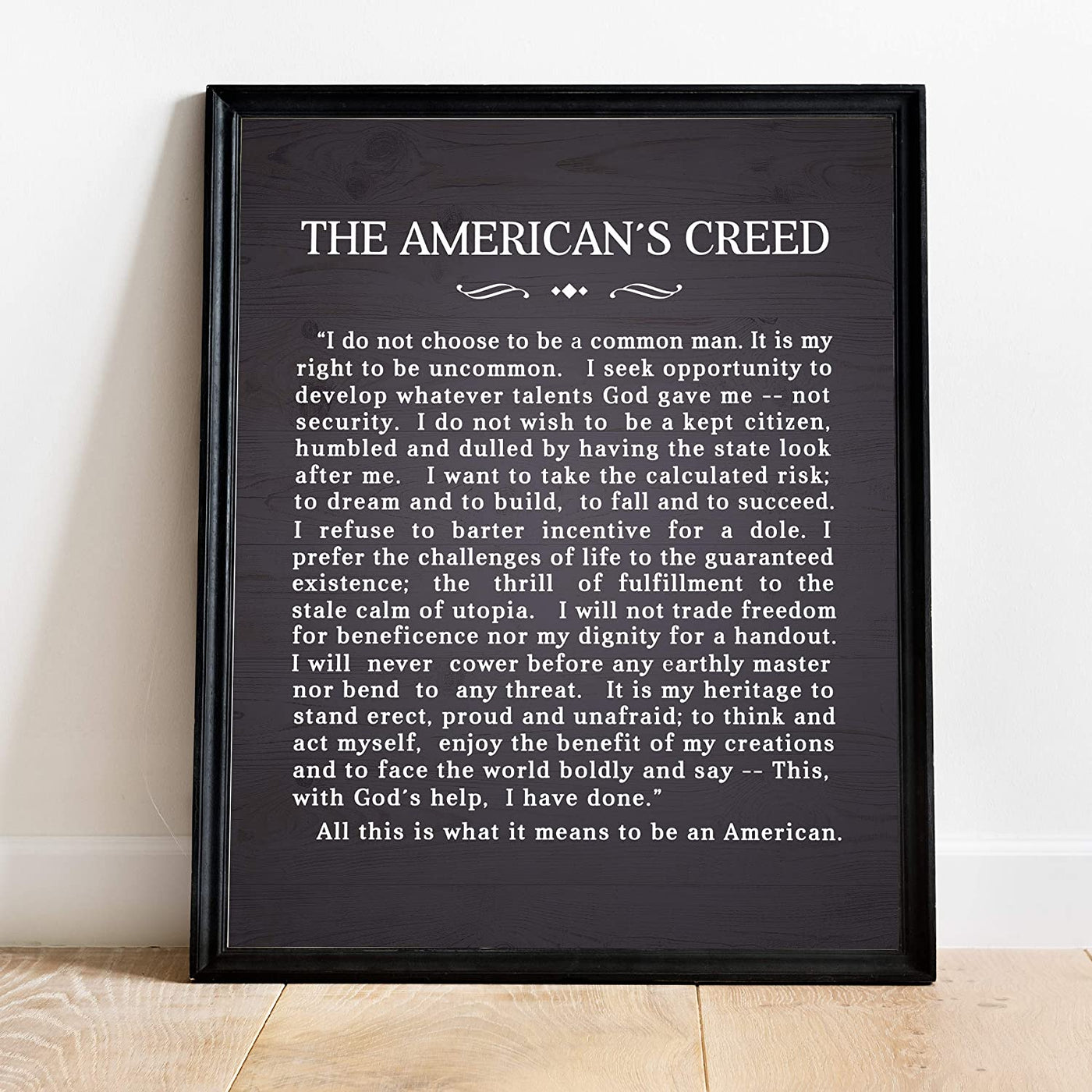 "The American's Creed"-Patriotic American Wall Art -11 x 14"