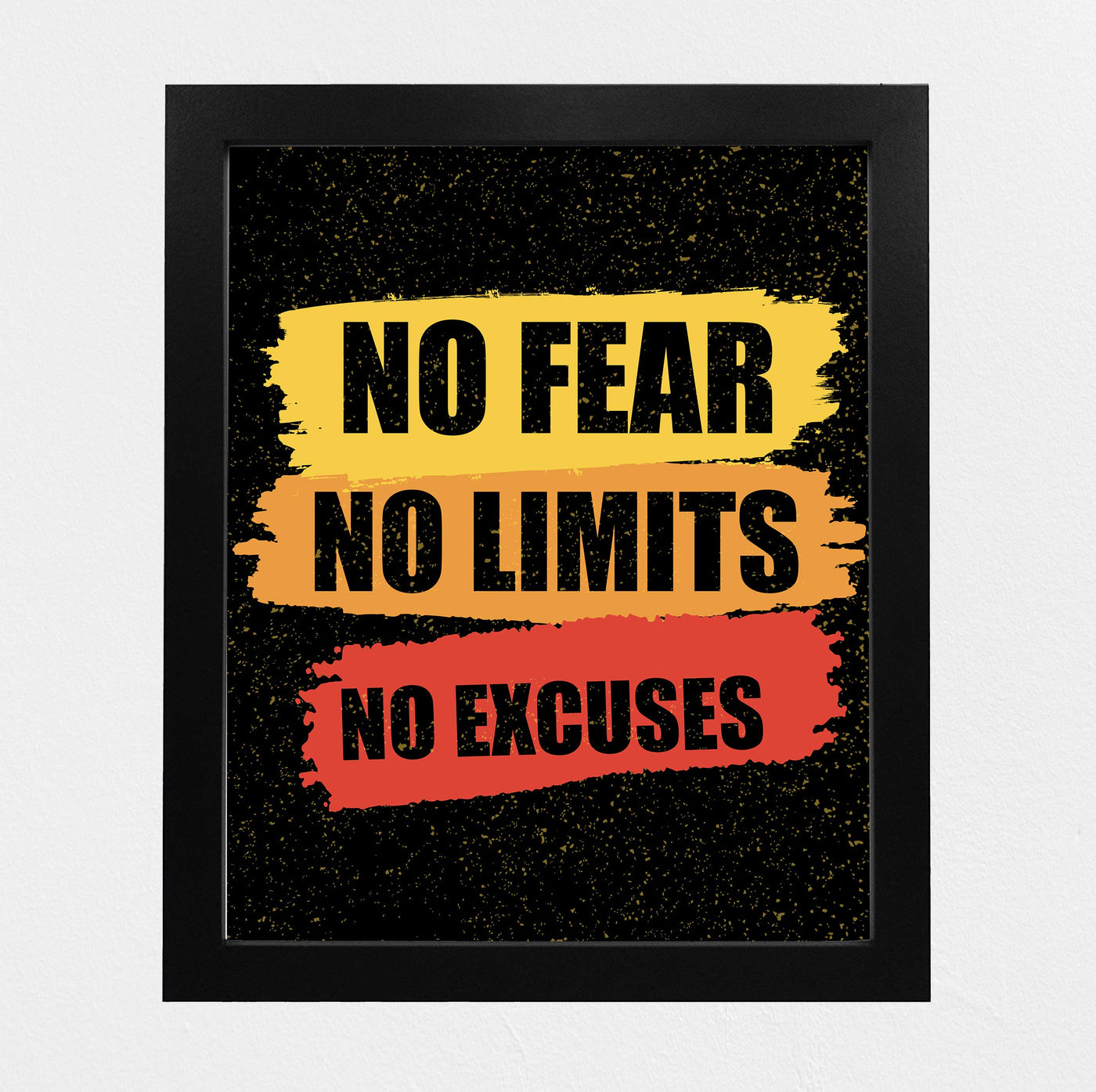 No Fear-No Limits-No Excuses-Motivational Gym Quotes -8 x 10" Exercise and Fitness Wall Art Print-Ready to Frame. Typographic Home-Office-Weight-Locker Room Decor. Perfect Sign for Motivation!