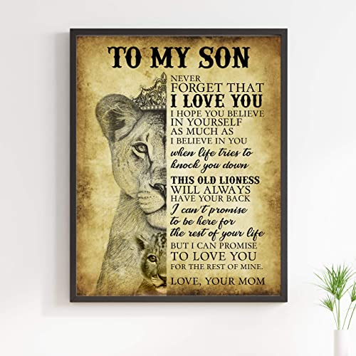 "To My Son-Never Forget That I Love You" Motivational Family Wall Art -11 x 14"