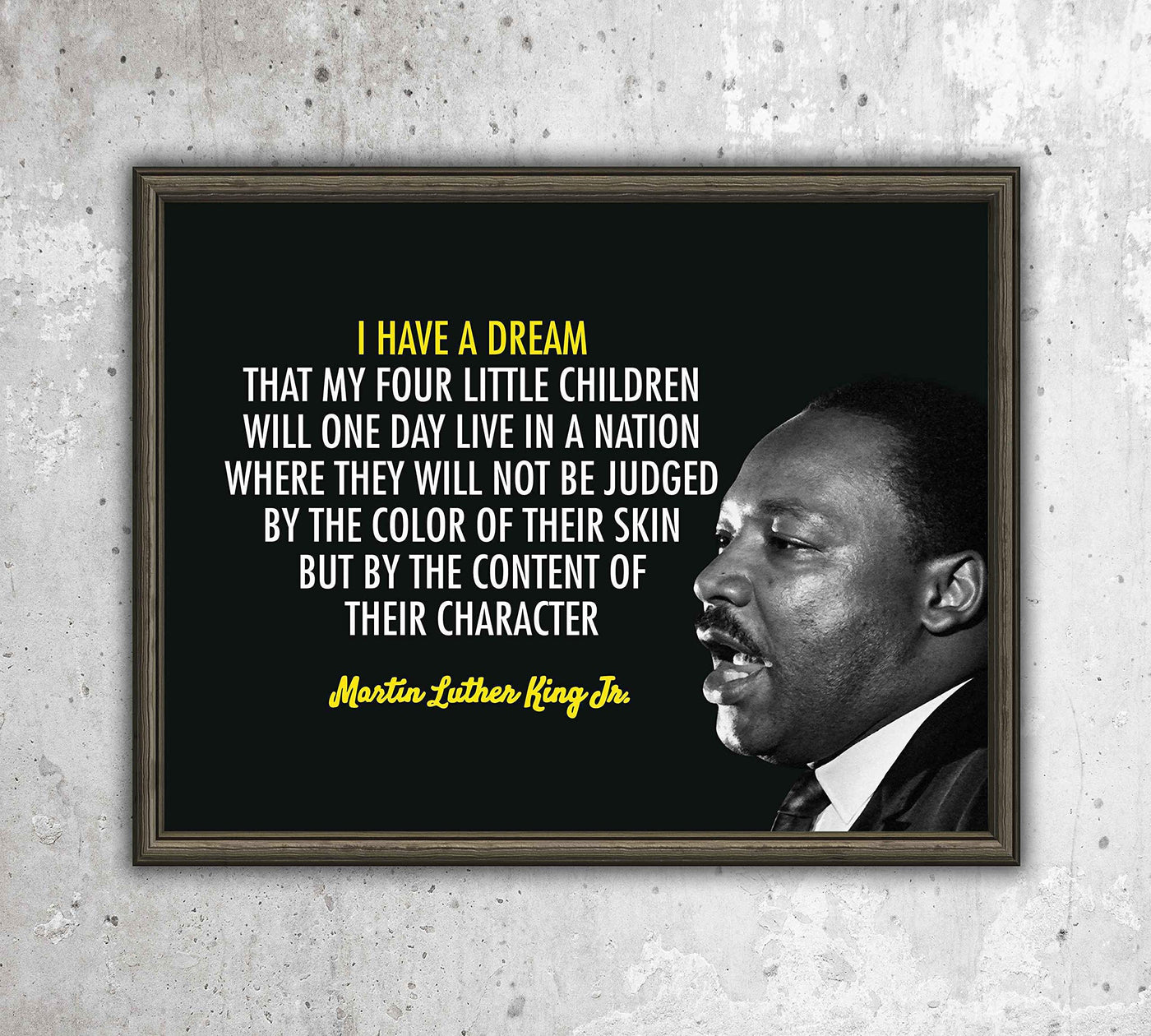 Martin Luther King Jr. Quotes-"I Have A Dream"-10 x 8" Silhouette Wall Art Print-Ready to Frame. Inspirational Home-Office-School-Library Decor. Perfect Gift for MLK Fans. Great Historical Reminder!