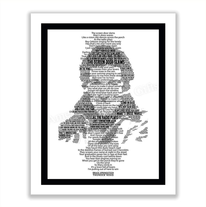 Bruce Springsteen-"Thunder Road"-Music Lyrics Wall Art -11 x 14"