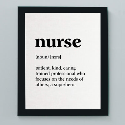 Nurse-Patient, Kind, Caring-A Superhero- Inspirational Wall Sign -8 x 10" Modern Art Print-Ready to Frame. Motivational Home-Office-Nursing School Decor. Great Gift of Gratitude and Appreciation!