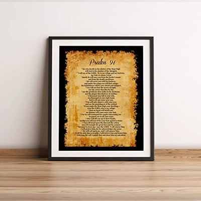 Psalm 91-"He Will Call Upon Me and I Will Answer Him" Bible Verse Wall Print-11 x 14"