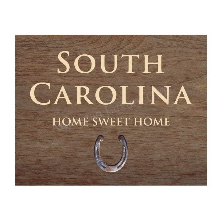 South Carolina-Home Sweet Home Inspirational Family Wall Art-10x8" Country Rustic State Print-Ready to Frame. Home-Office-Welcome-Farmhouse Decor. Great Housewarming Gift! Printed on Photo Paper.