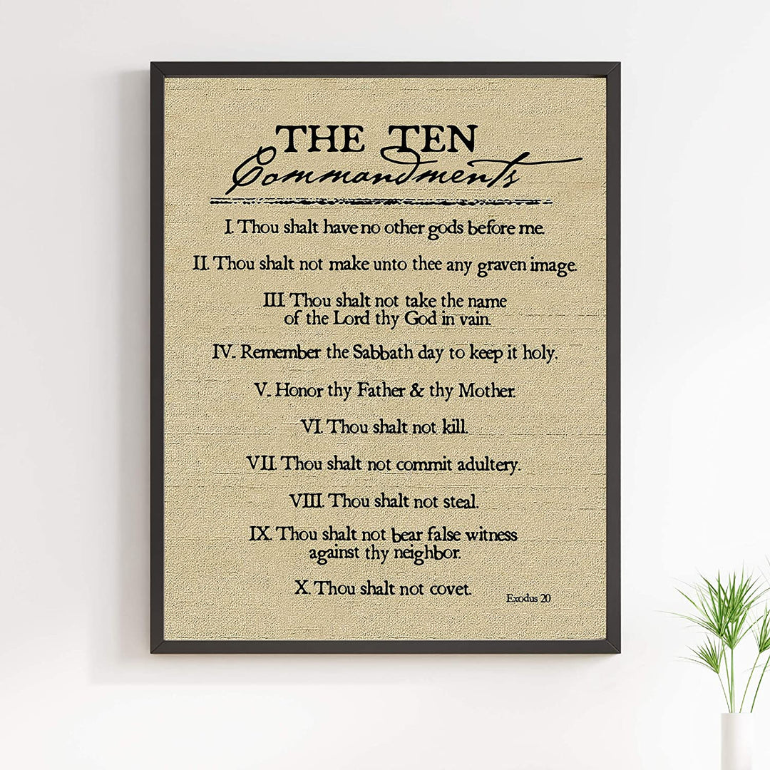 "Ten Commandments"-Exodus 20 -Bible Verse Wall Art-11 x 14"