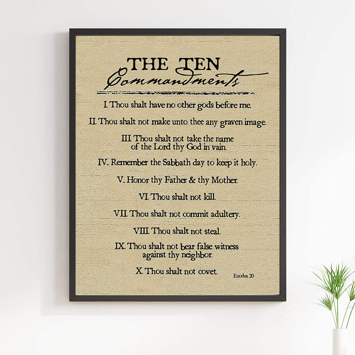 "Ten Commandments"-Exodus 20 -Bible Verse Wall Art-11 x 14"