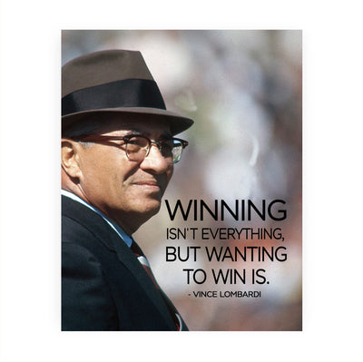 Winning Isn't Everything Motivational Vince Lombardi Quotes Wall Art -8 x 10" Inspirational Picture Print -Ready to Frame. Home-Coach Office-Gym-Locker Room Decor. Great Gift for All Coaches!