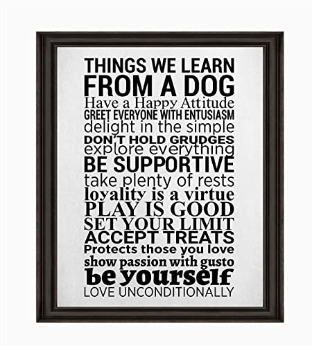 "Things We Learn From a Dog"- Happy Life- Wall Art Sign- 8 x 10"