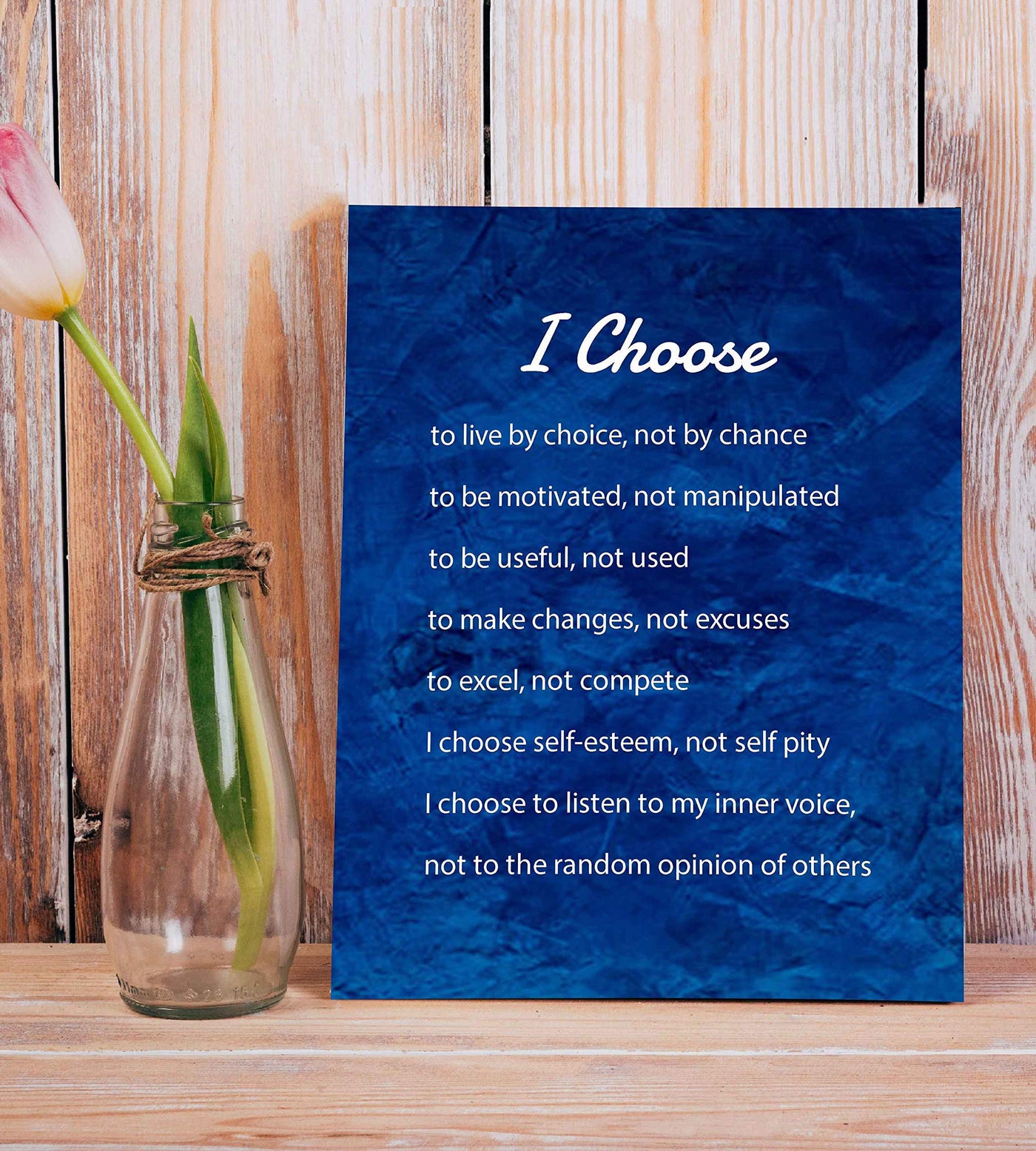 I Choose-To Live By Choice, Not By Chance- Inspirational Quotes Wall Art-8 x 10" Typographic Poster Print-Ready to Frame. Modern Home-Office-Classroom Decor. Great Motivational Gift for All!