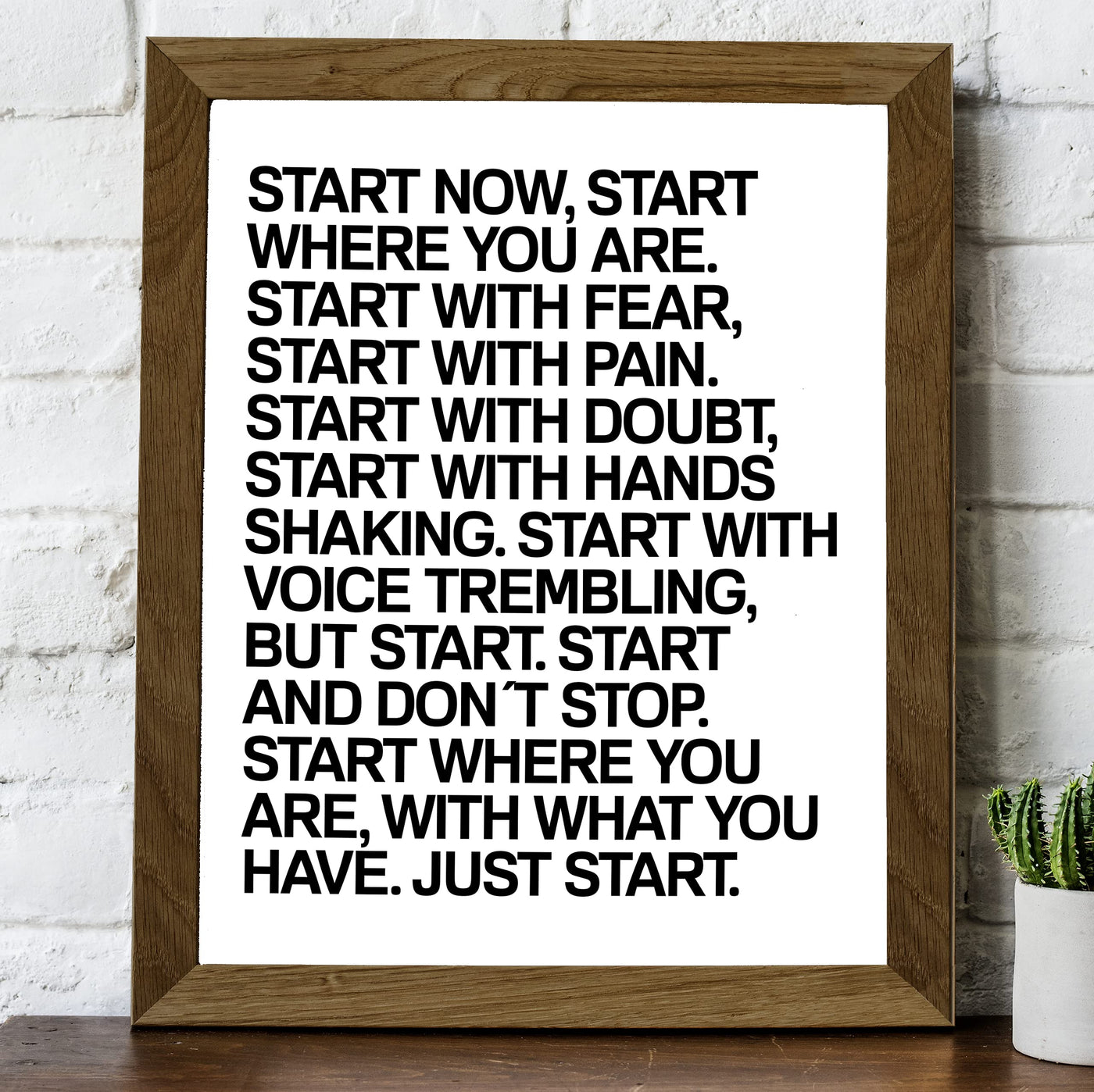 Start Now & Don't Stop Motivational Quotes Wall Decor-8 x 10" Inspirational Art Print-Ready to Frame. Modern Typographic Design. Perfect Home-Office-Desk-School-Gym Decor! Great Gift of Motivation!