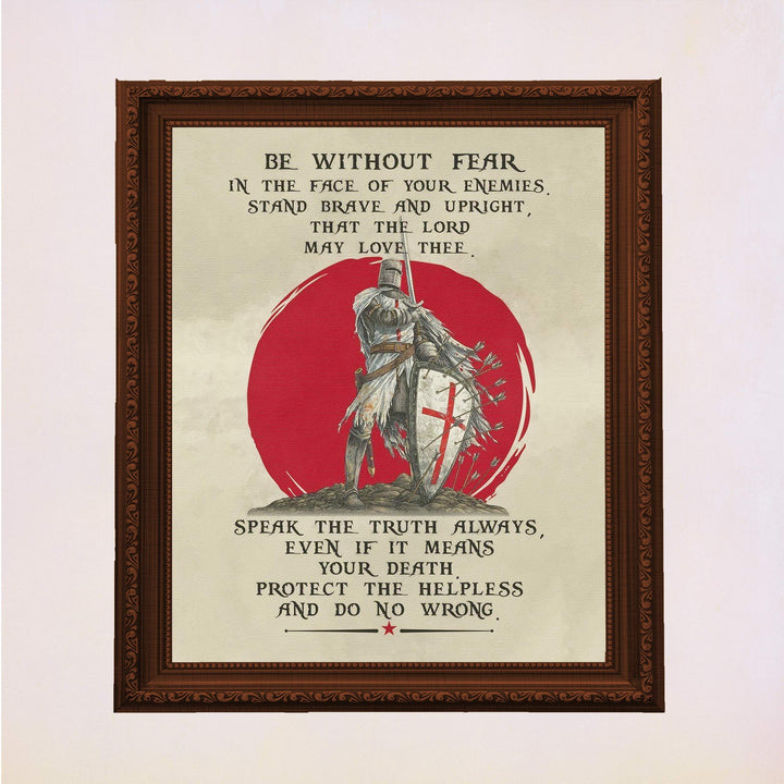 Be Without Fear-Stand Brave &amp; Upright-Inspirational Christian Wall Art-11 x 14" Motivational Armor of God Warrior Print-Ready to Frame. Home-Office-Church-Religious Decor. Great Gift of Motivation!