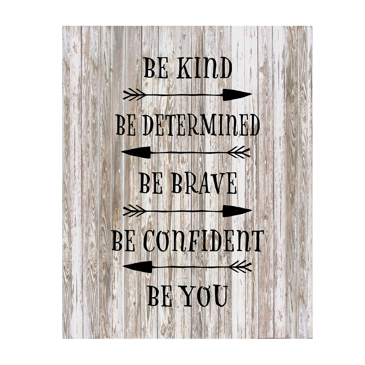 Be Kind-Determined-Brave-You- Inspirational Wall Art- 8 x 10" Print Wall Decor-Ready to Frame. Rustic Typographic Print for Home-Office-School-Lodge. Great Reminders to Be the Best You. Great Gift!