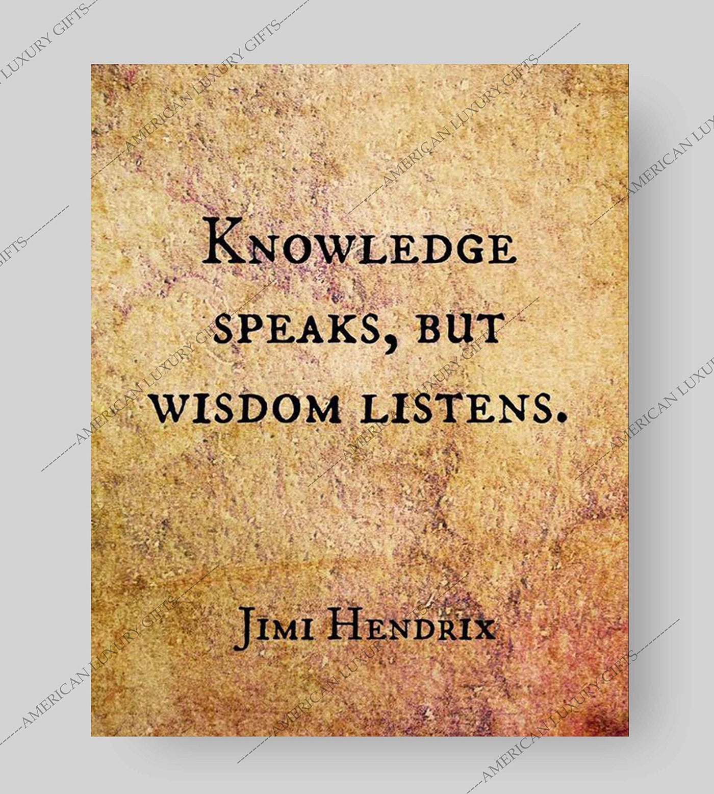 Jimi Hendrix Quotes-"Knowledge Speaks, But Wisdom Listens" Inspirational Wall Sign -8 x 10" Vintage Typographic Art Print-Ready to Frame. Perfect Decor for Home-Office-School-Dorm. Great Reminder!