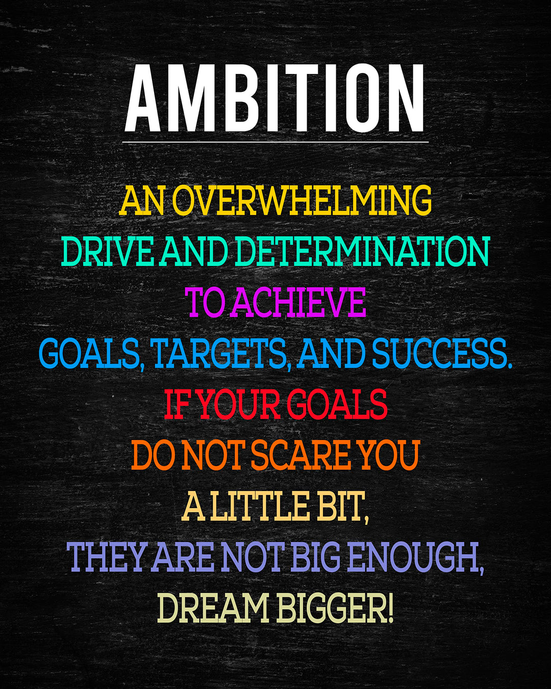 Grit, Mindset, Success Motivational Quotes Poster Pack -Set of (6) - 8 x 10" Prints -Ready to Frame. Inspirational Wall Art for Home-Office-School-Gym-Sales Decor. Great Signs for Motivation!