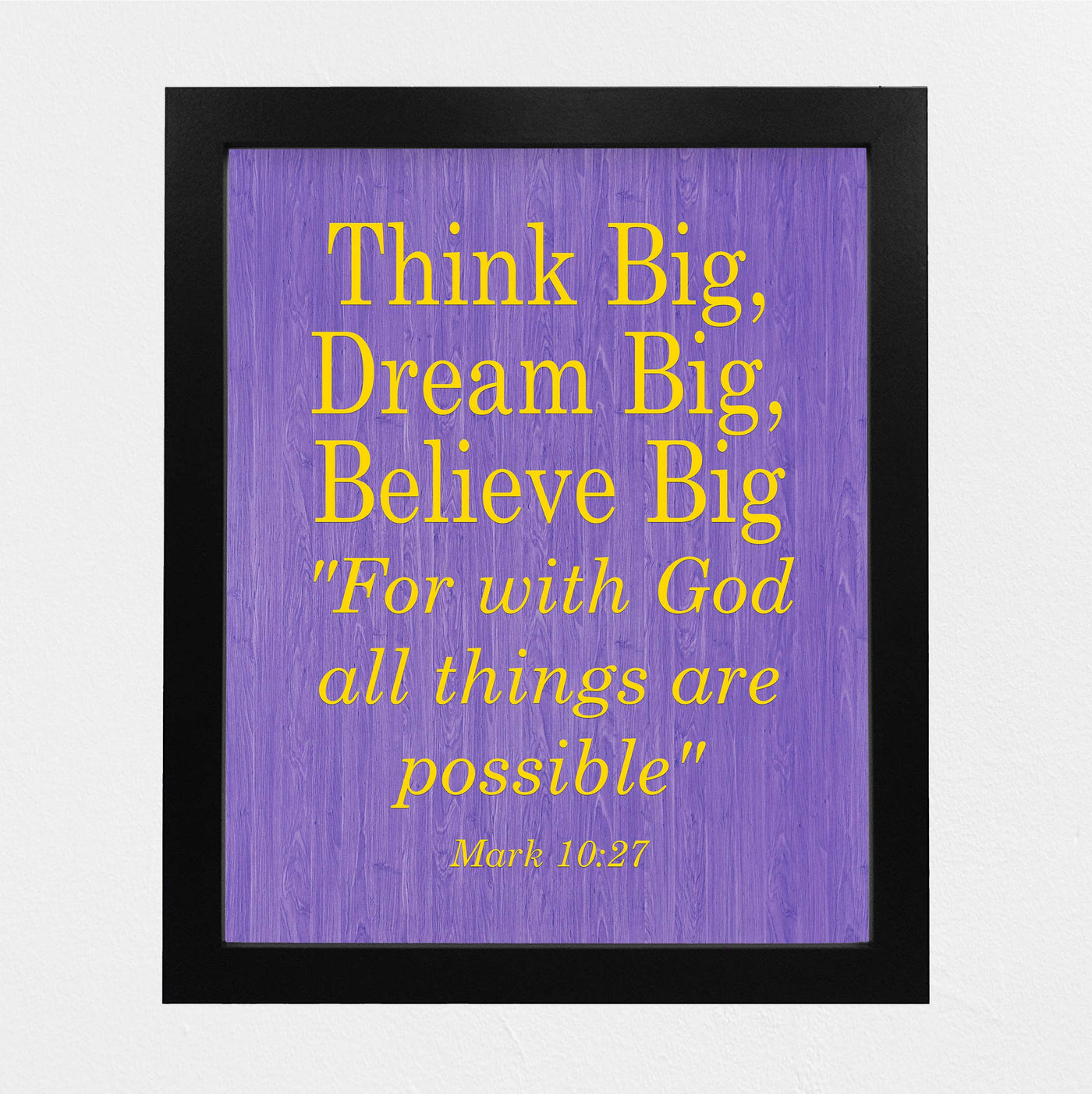 ?Think Big-For With God All Things Are Possible?-Mark 10:27-Bible Verse Wall Art-8x10" Christian Poster Print-Ready to Frame. Modern Typographic Design. Inspirational Home-Office-Church Decor.