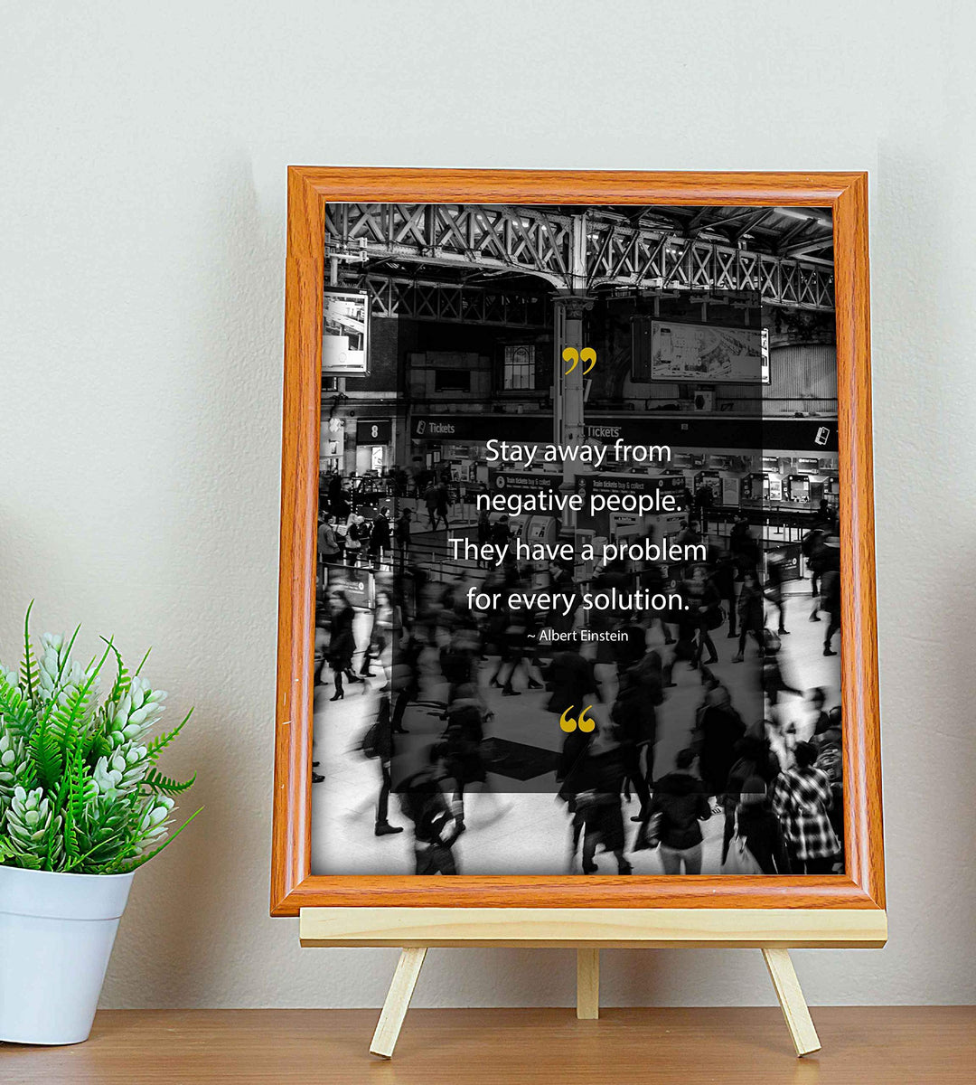 Albert Einstein-"Stay Away From Negative People" Positive Quotes Wall Art- 8 x 10" Motivational Poster Print-Ready to Frame. Inspirational Decor for Home-Office-Dorm. Perfect Decoration for Classroom!