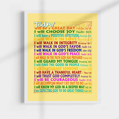 "Today Will Be A Great Day"-Bible Verse Wall Art-11 x 14"