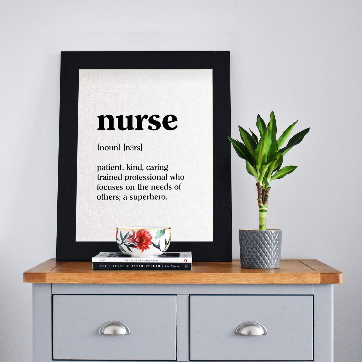 Nurse-Patient, Kind, Caring-A Superhero- Inspirational Wall Sign -8 x 10" Modern Art Print-Ready to Frame. Motivational Home-Office-Nursing School Decor. Great Gift of Gratitude and Appreciation!