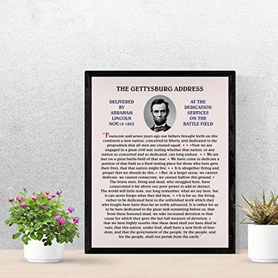 Abraham Lincoln-"The Gettysburg Address"-United States History Wall Art-11 x 14"