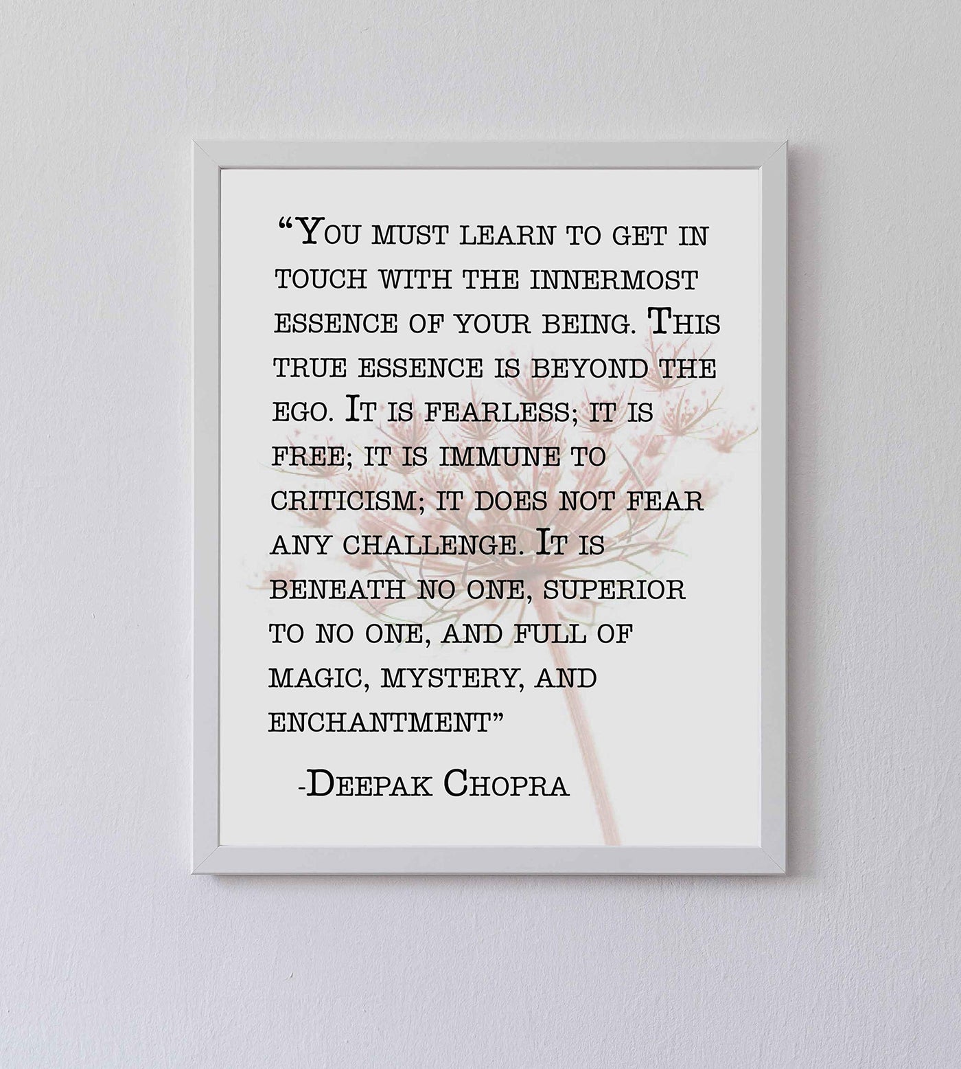 Deepak Chopra-"Learn to Get in Touch With Innermost Being" Spiritual Quote Wall Sign-8 x 10" Inspirational Art Print-Ready to Frame. Home-Office-Meditation-Yoga-Zen Decor! Great Motivational Gift!