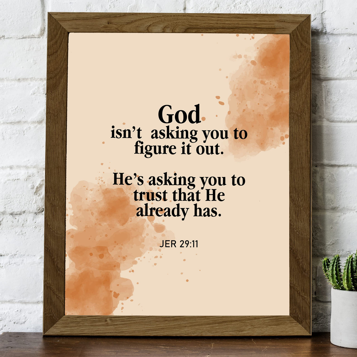 God Isn't Asking You to Figure It Out- Jeremiah 29:11- Christian Wall Decor- 8x10"- Scripture Wall Art Print- Ready to Frame. Home-Office Decor Great Christian Gift & Assurance to Keep the Faith!