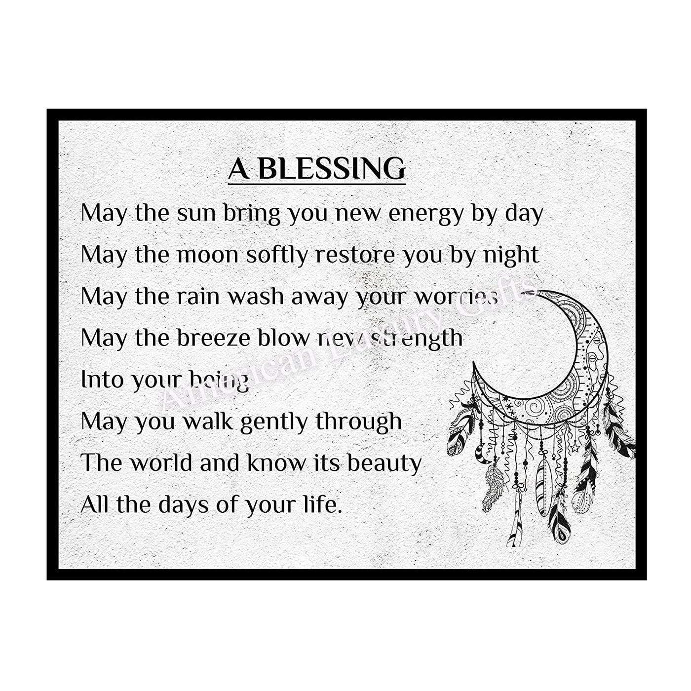 "A Blessing"-Apache Blessing Poem -Inspirational Native American Quotes Wall Art -14 x 11"