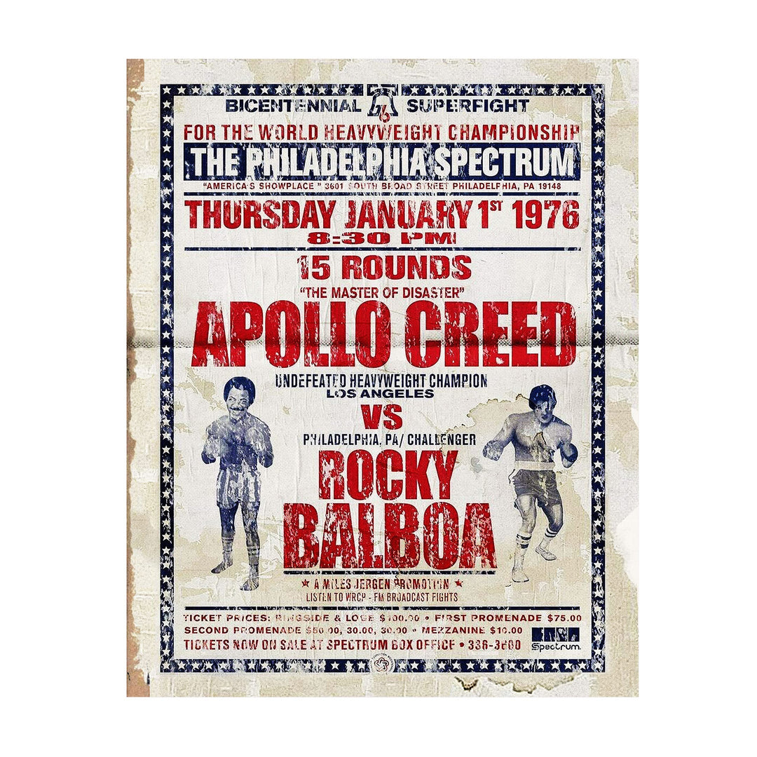 Apollo Creed vs Rocky Balboa Vintage Boxing Movie Wall Sign -11 x 14" Distressed Poster Print-Ready to Frame. Home-Office-Gym-Locker Room Decor. Perfect Gift for Fans! Printed on Photo Paper.
