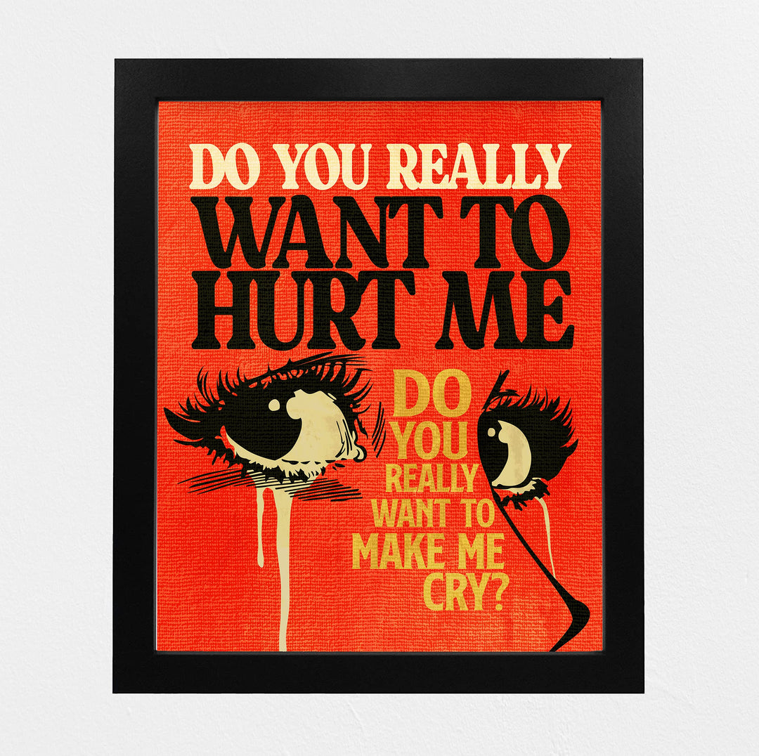 Do You Really Want To Hurt Me-Song Lyrics Wall Art -8 x 10" Typographic Word Art Print-Ready to Frame. Retro Home-Office-Studio Decor. Perfect Gift for Culture Club Band &amp; All Pop-Rock Music Fans!
