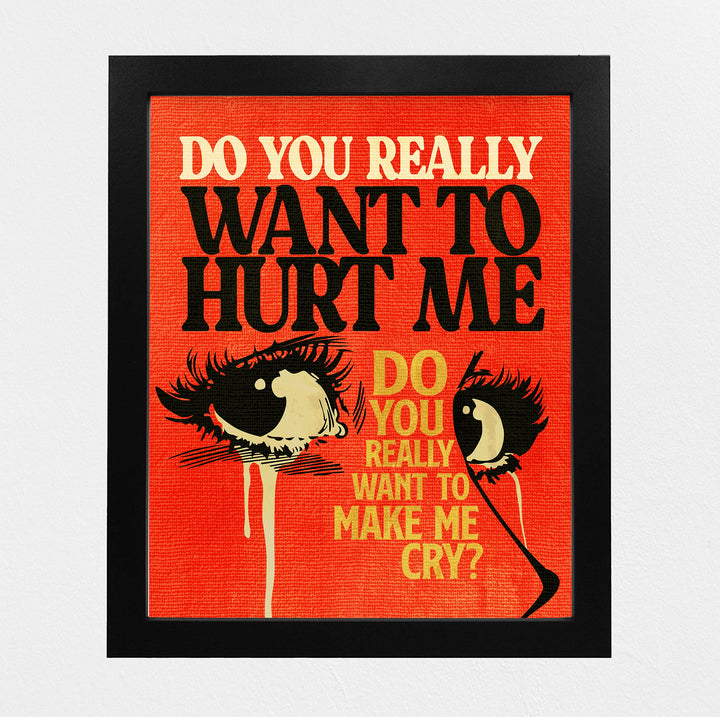 Do You Really Want To Hurt Me-Song Lyrics Wall Art -8 x 10" Typographic Word Art Print-Ready to Frame. Retro Home-Office-Studio Decor. Perfect Gift for Culture Club Band &amp; All Pop-Rock Music Fans!