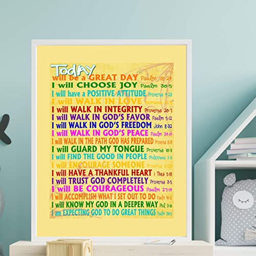 "Today Will Be A Great Day"-Bible Verse Wall Art-11 x 14"