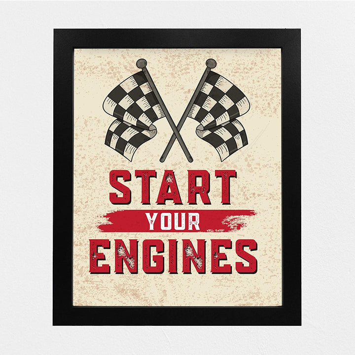 "Start Your Engines" Racing Poster Print- 8 x 10"