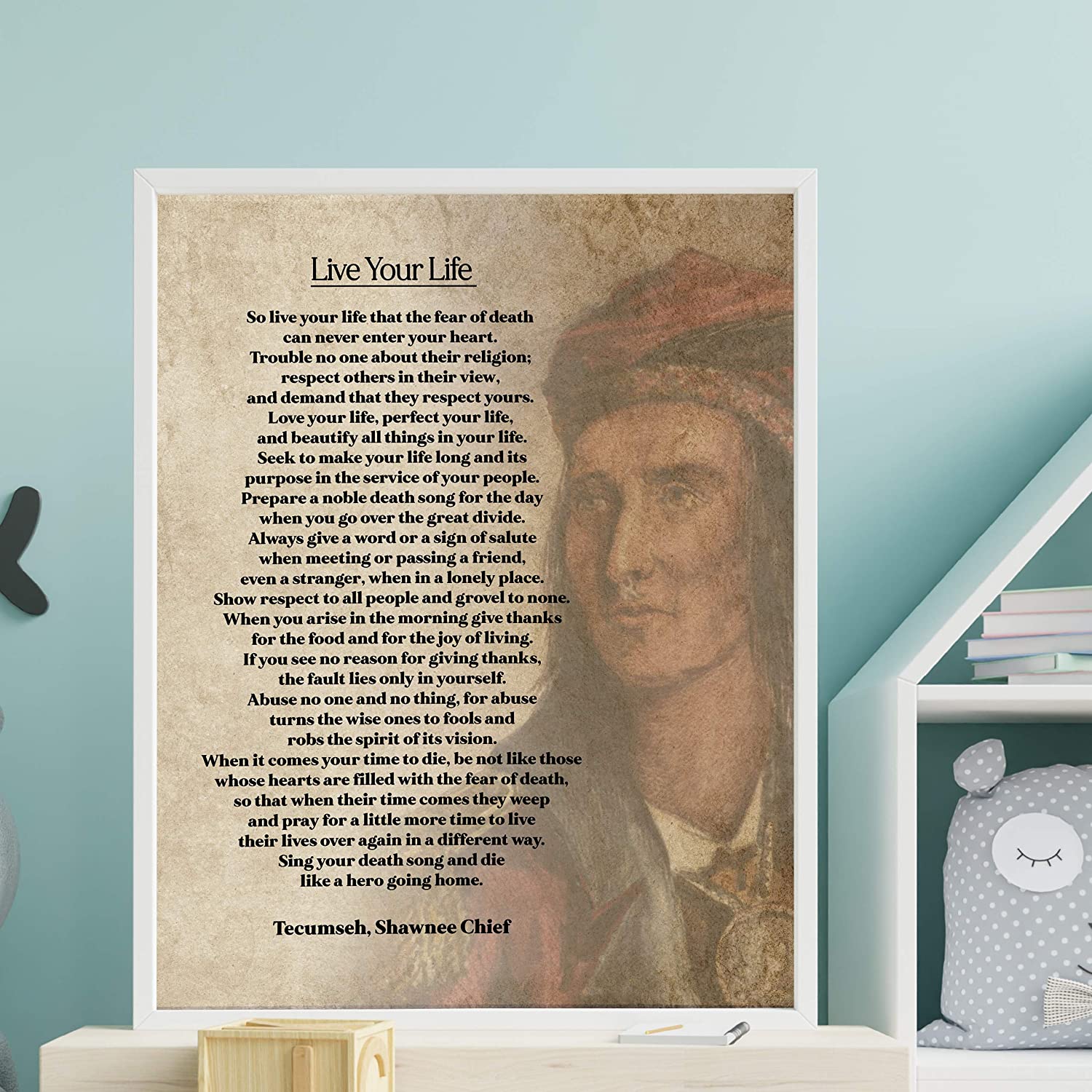 Live Your Life By Chief Tecumseh Poem wall art, American Shawnee Chief  Poems