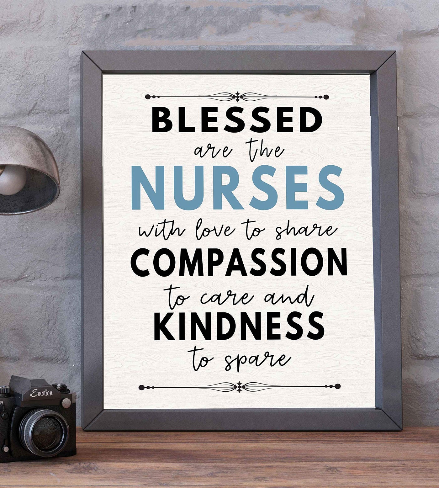 Blessed Are the Nurses With Love To Share- Inspirational Wall Sign - 8 x 10" Typographic Art Print-Ready to Frame. Motivational Home-Office-Nursing School-Clinic Decor. Great Gift of Appreciation!