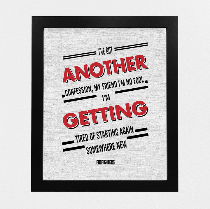 Foo Fighters-?Best of You?-Song Lyrics Wall Art- 8 x 10" Typographic Music Poster Print-Ready to Frame. Modern Home-Office-Studio-Bar D?cor. Perfect Grunge Gift for All Rock Music &amp; Foo Fans!
