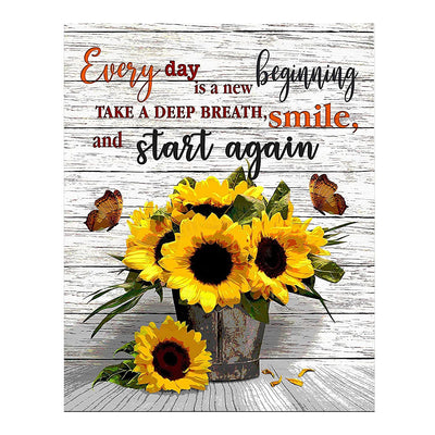 "Every Day Is A New Beginning" Inspirational Wall Art -11 x 14"