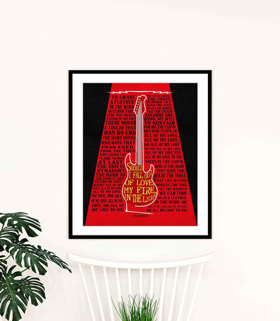 Led Zeppelin-"All My Love" -Song Lyrics Wall Sign -11 x 14" Rock Music Poster Print-with Guitar Image-Ready to Frame. Home-Office-Studio-Bar-Cave Decor. Perfect Anniversary Gift for Zeppelin Fans!