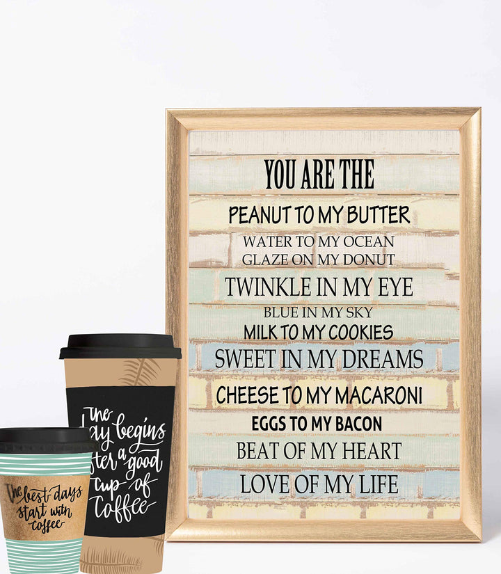 You Are the Peanut to My Butter-Love of My Life-Funny Quotes Love Sign. 11 x 14" Typographic Wall Art Print-Ready to Frame. Humorous Home-Kitchen-Room Decor. Perfect Gift for Fiance-Wife-BFF!