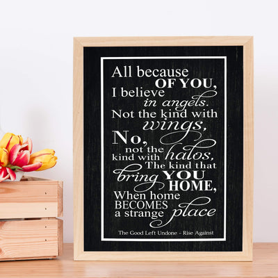 Rise Against-"The Good Left Undone"-Song Lyric Wall Art Sign-11 x 14"-Ready to Frame. Lyrical Music Poster Print for Home-Office-Studio. Perfect Bar-Dorm-Cave Decor. Great Gift for Rock Music Fans!