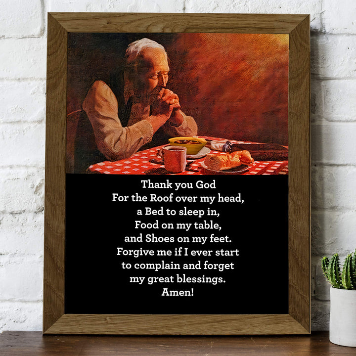 Thank You God for the Roof Over My Head Christian Prayer Wall Art -8 x 10" Inspirational Poster Print-Ready to Frame. Religious Home-Office-Studio-Church Decor. Great Motivational Gift of Faith!