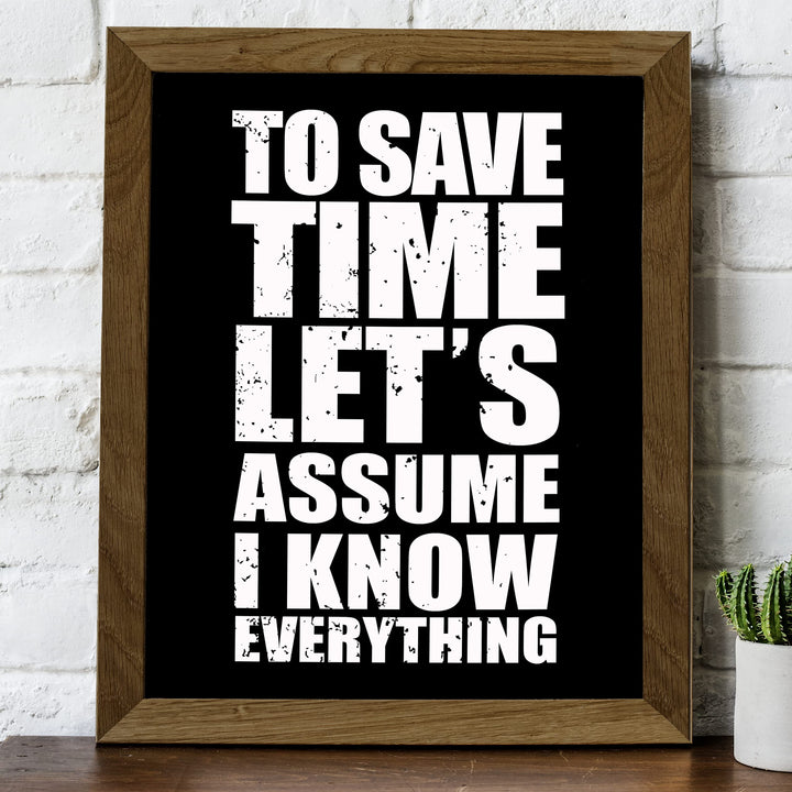 To Save Time Let&