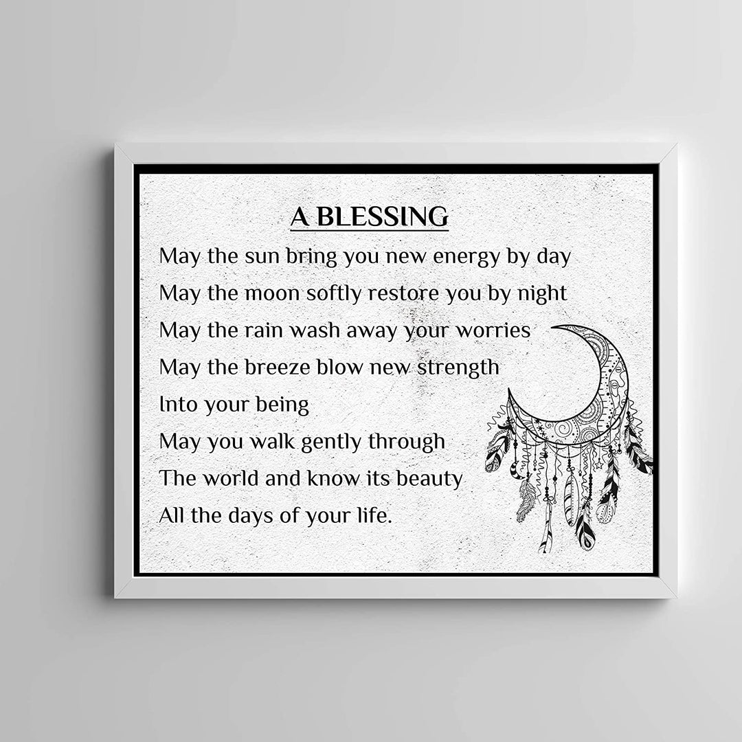 "A Blessing"-Apache Blessing Poem -Inspirational Native American Quotes Wall Art -14 x 11"