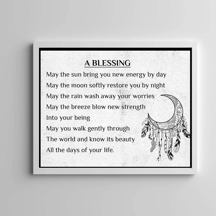 "A Blessing"-Apache Blessing Poem -Inspirational Native American Quotes Wall Art -14 x 11"