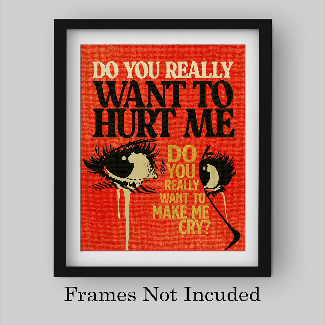 Do You Really Want To Hurt Me-Song Lyrics Wall Art -8 x 10" Typographic Word Art Print-Ready to Frame. Retro Home-Office-Studio Decor. Perfect Gift for Culture Club Band &amp; All Pop-Rock Music Fans!