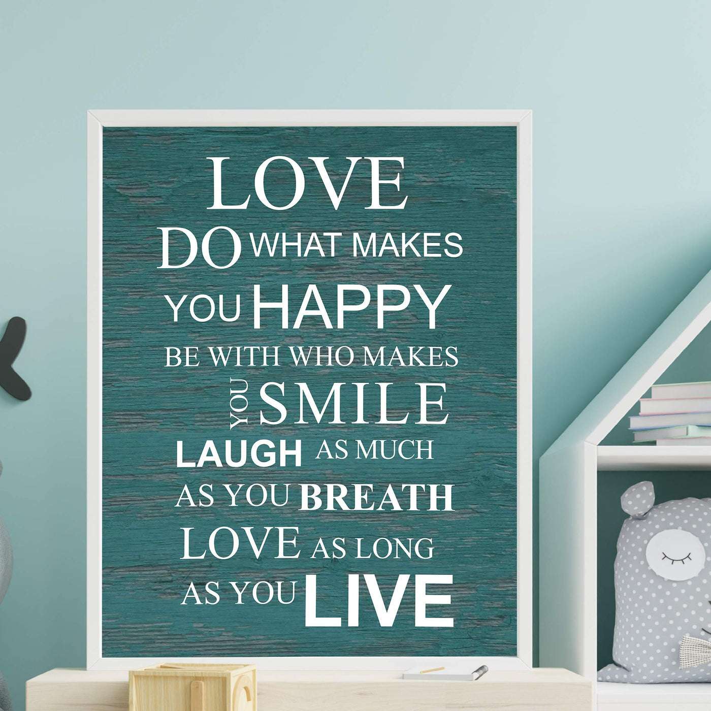 Love-Do What Makes You Happy Motivational Quotes Wall Art Sign - 11 x 14" Inspirational Poster Print-Ready to Frame. Home-Office-School-Dorm Decor. Great Reminders for All! Printed on Paper.