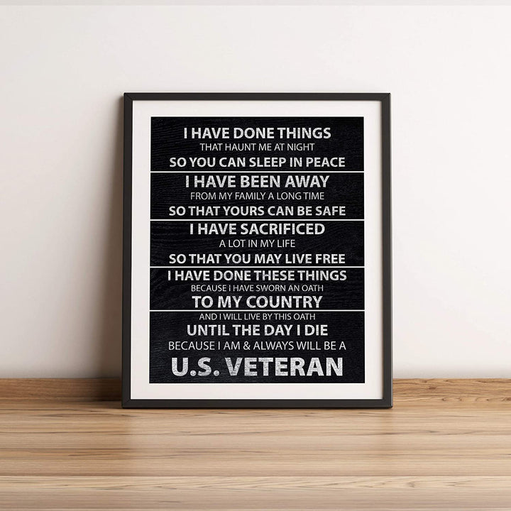 "I Am &amp; Always Will Be A US Veteran" Patriotic Military Wall Art -11 x 14"